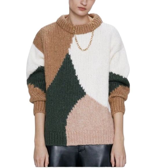 Zara Sweaters Sold Zara Colorblock Sweater Poshmark